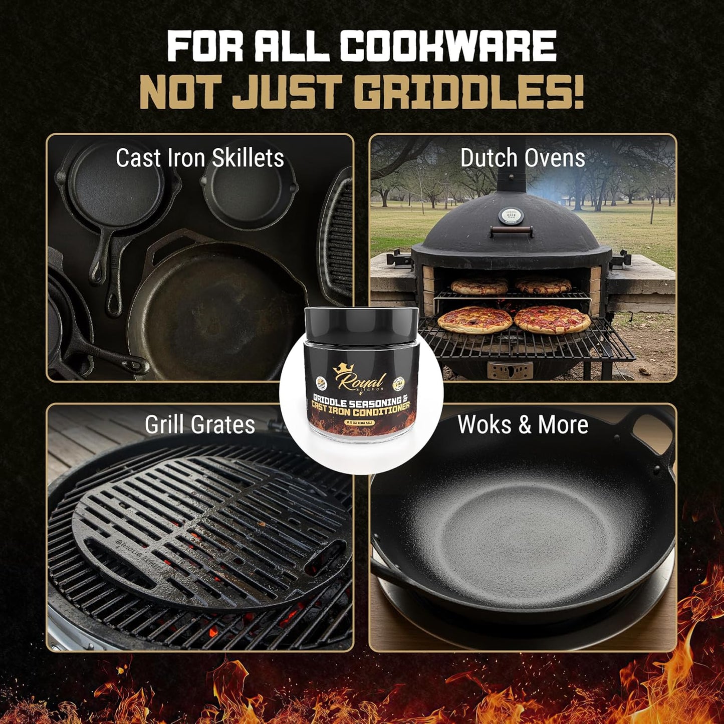 Royal Kitchen Cast Iron & Carbon Steel Seasoning Conditioner 2-IN-1