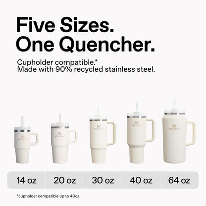 STANLEY Quencher H2.0 Tumbler with Handle and Straw 40 oz | Flowstate 3-Position Lid | Cup Holder Compatible for Travel | Insulated Stainless Steel Cup | BPA-Free | Pomelo