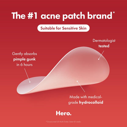 Mighty Patch Original from Hero Cosmetics - Hydrocolloid Acne Pimple Patch for Zits and Blemishes, Spot Treatment Stickers for Face and Skin, Vegan and Cruelty Free (36 Count)