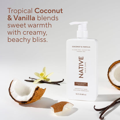 Native Coconut & Vanilla Shampoo and Conditioner Contain Naturally Derived  2-Pack