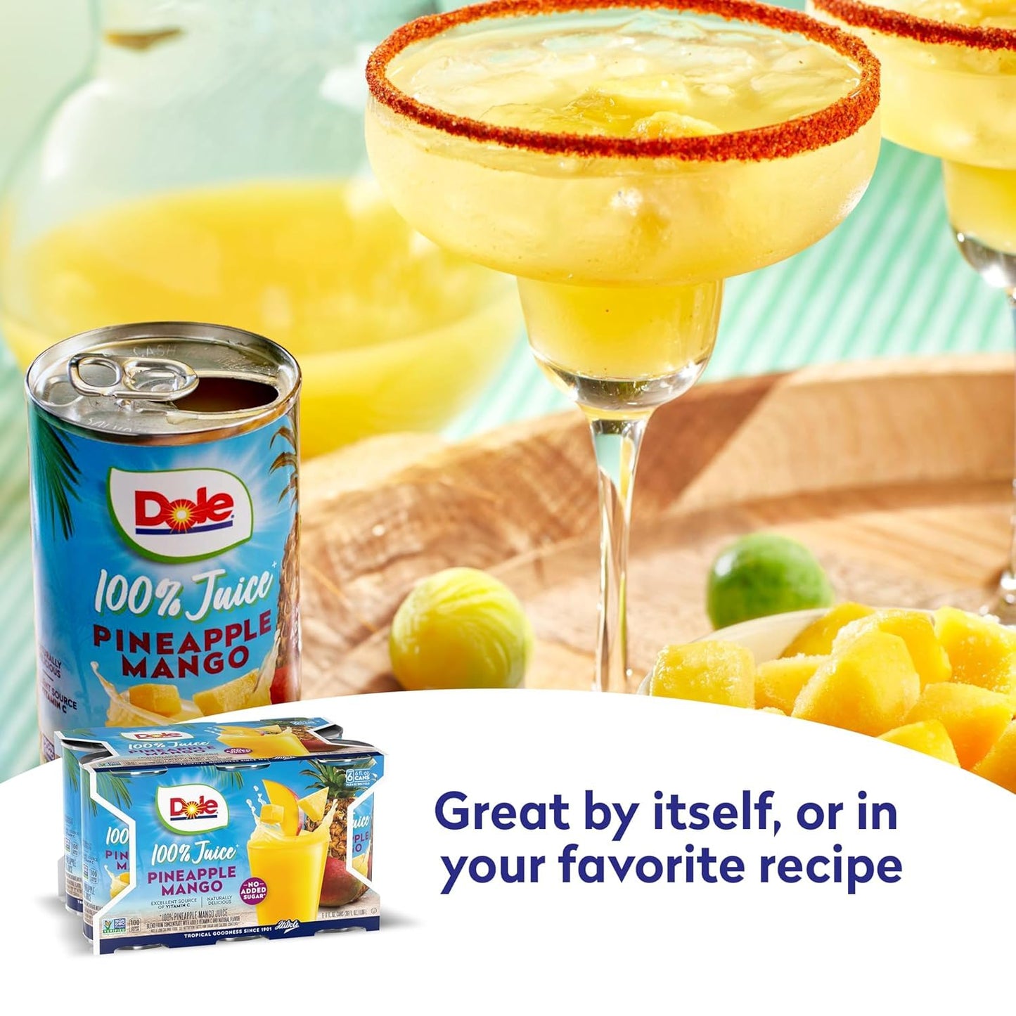 Dole 100% Pineapple Mango Juice 6 Fl Oz (Pack of 6), 48 Total Cans