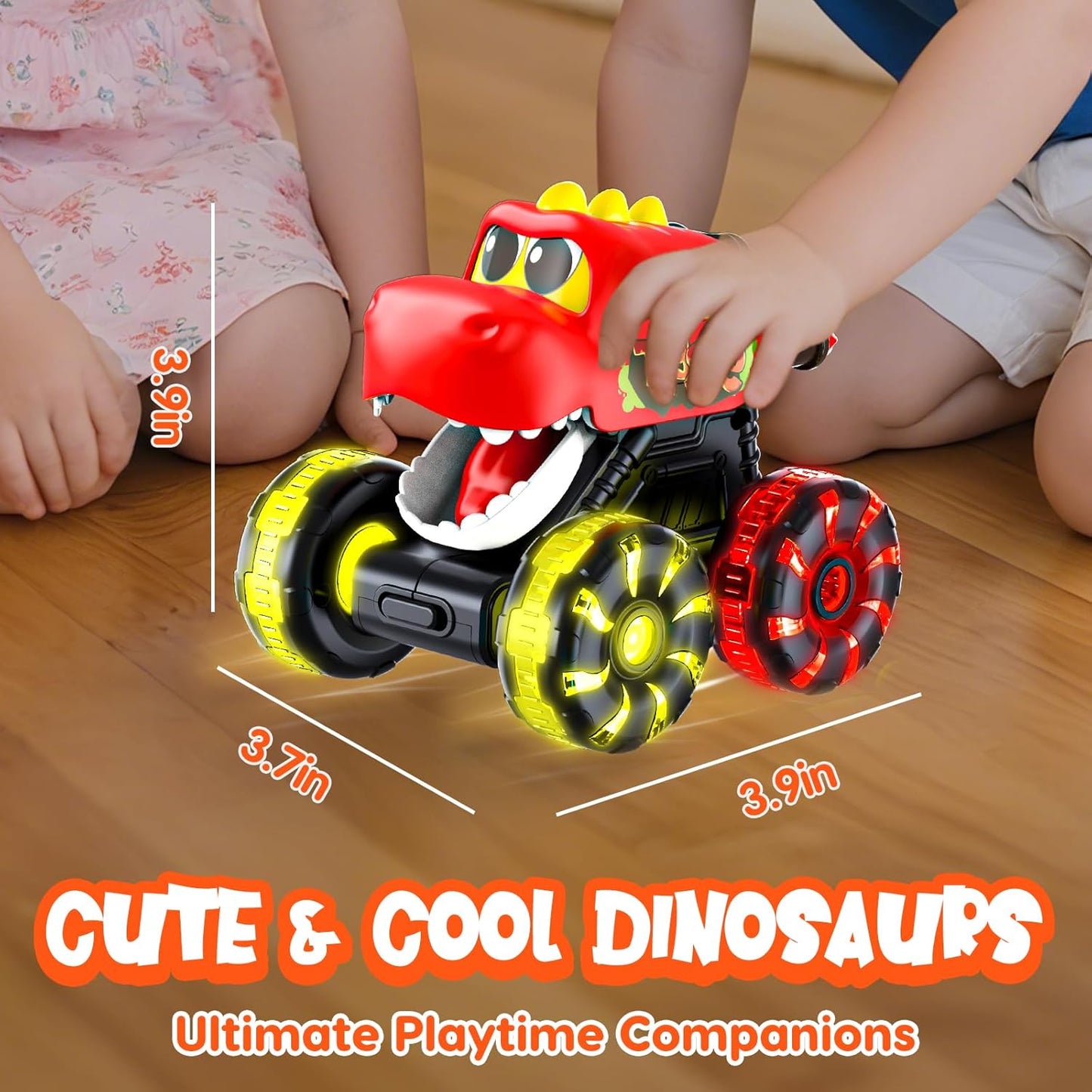 Monster Truck Toys Dinosaur Cars for Toddlers 1-3, Press and Go Cars Truck Toys for 1 2 3 4 5 Year Old Boys Girls Gift, Light Up Boy Toy Dinosaur Cars for 2 3 4 One Two Year Old Boy Birthday Gifts