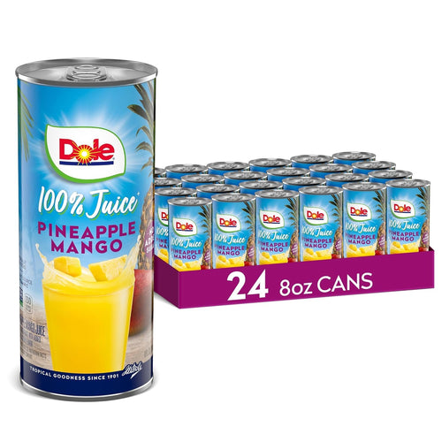 Dole 100% Pineapple Mango Juice, No Added Sugar, Excellent Source of Vitamin C, 100% Fruit Juice 8.0 Fl Oz (Pack of 24)