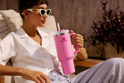STANLEY Quencher H2.0 Tumbler with Handle and Straw 40 oz | Flowstate 3-Position Lid | Cup Holder Compatible for Travel | Insulated Stainless Steel Cup | BPA-Free | Pomelo