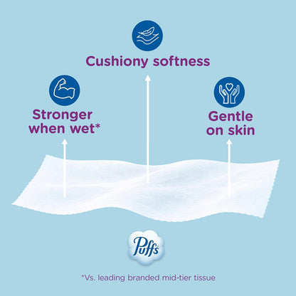 Puffs Facial Tissue Ultra Soft Non-Lotion, 10 Cube Boxes, 56 Facial Tissues per Box, Allergies and Colds (Packaging May Vary)