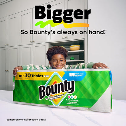 Bounty Select-A-Size Paper Towels, White, 2 Triple Rolls = 6 Regular Rolls