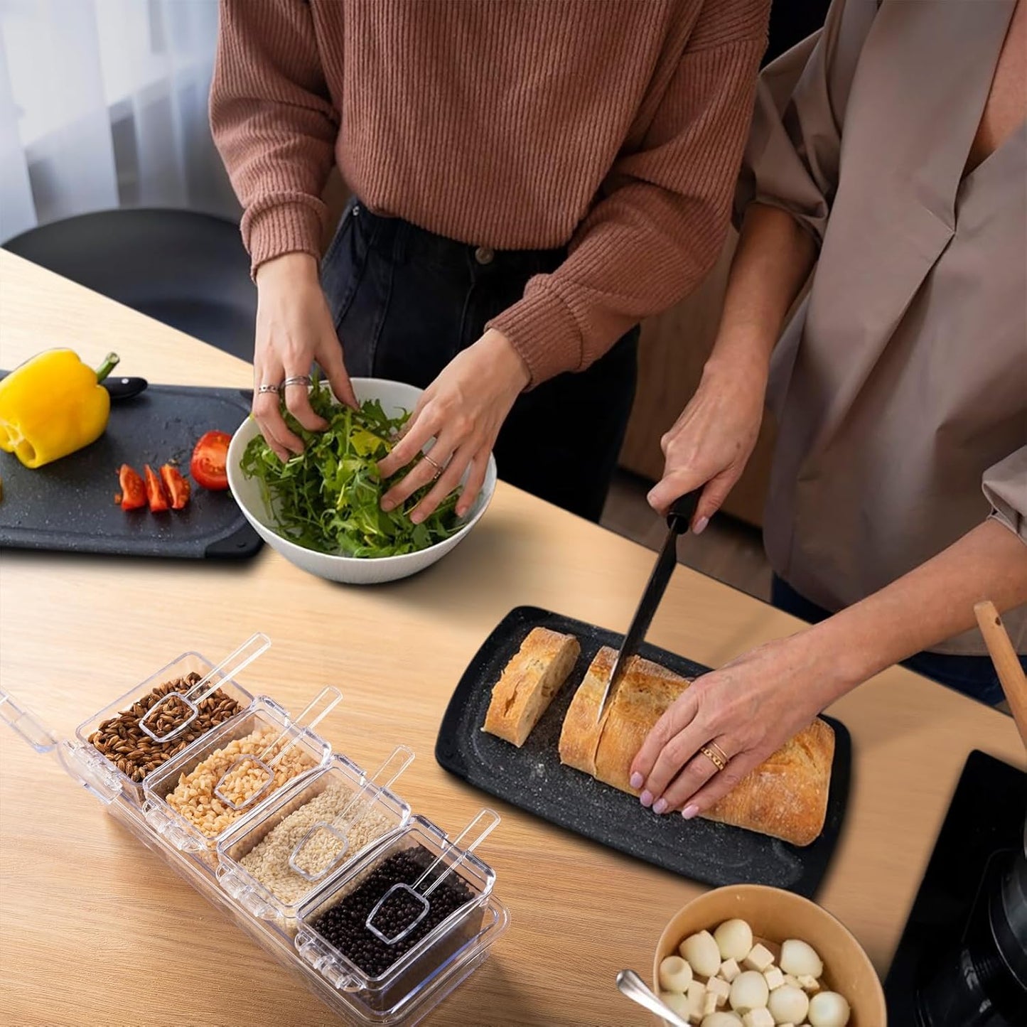 Clear Seasoning Box, 4 Pieces Seasoning
