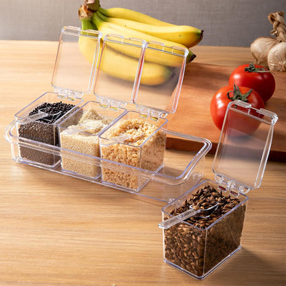 Clear Seasoning Box, 4 Pieces Seasoning