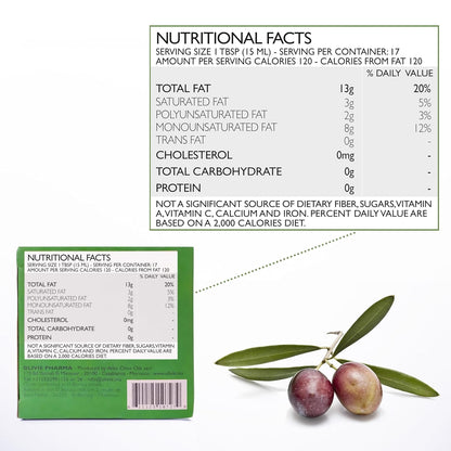 Organic High Polyphenol Extra Virgin Olive Oil, 30x More Hydroxytyrosol, Polyphenols 1250 mg/kg & Antioxidants, Research-Backed, OLIVIE PLUS 30X, Pure Cold Pressed EVOO, Heart Support, Kosher, 250ml