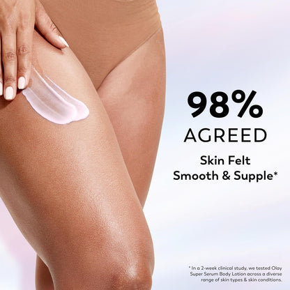 Olay Super Serum Hand & Body Lotion for Dry Skin, 24hr Long Lasting Hydration, 5+ Ingredient Complex for Bright Even Firm Luminous Skin, Sweet Vanilla & Soft Wood Scent, 18.5 fl oz