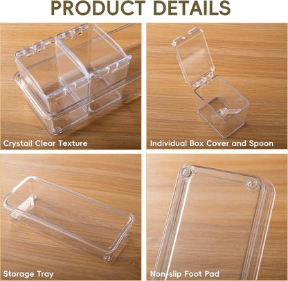 Clear Seasoning Box, 4 Pieces Seasoning