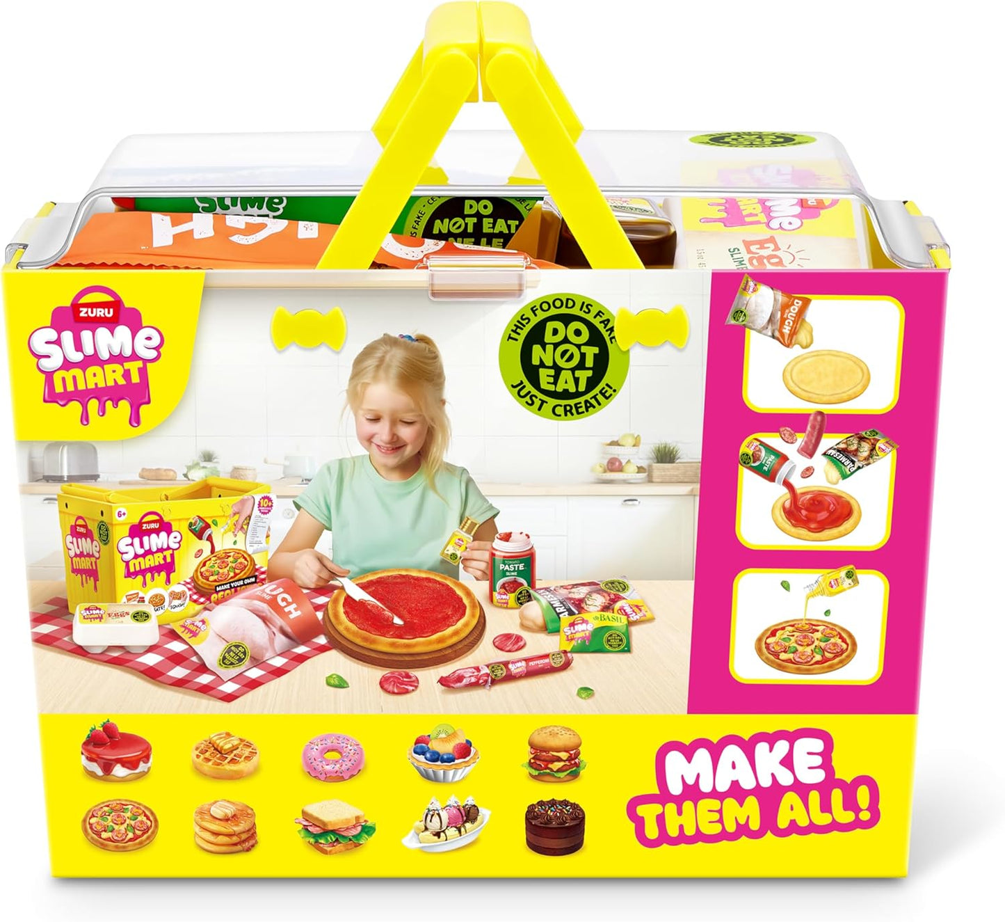 Slime Mart Small Basket by ZURU, Toy, Arts & Crafts for Kids and Kidults, Soft Slime Making Kit - Slime Kit for Girls Ages 6-10 - Fun Gift Idea for Boys Girls - Fidget Toys - Sensory Toys (Pizza)